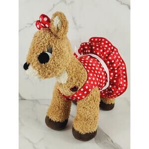 Clarice Red Dot Dress Rudolph Red Nosed Reindeer16" Build A Bear 2010 NO TESTED